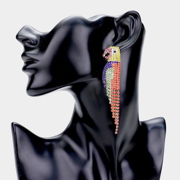 Parrot Statement Earrings - Picture 2 of 2